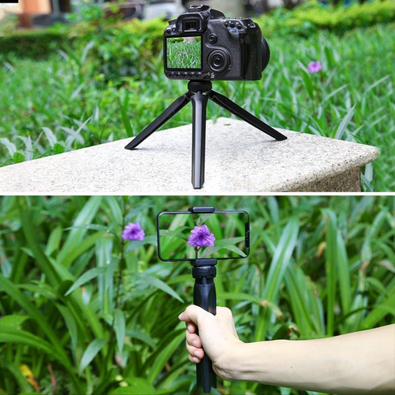 Tripod Mount with Phone Clamp for Smartphones Cameras Action Cameras Portable Pocket Mini Phone Stand Holder Desktop Support