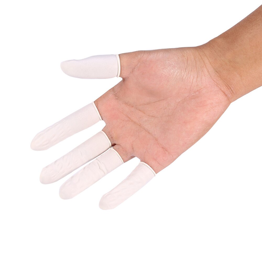 100Pcs Eyebrow Gloves Disposable Latex Finger Cots Antistatic Rubber