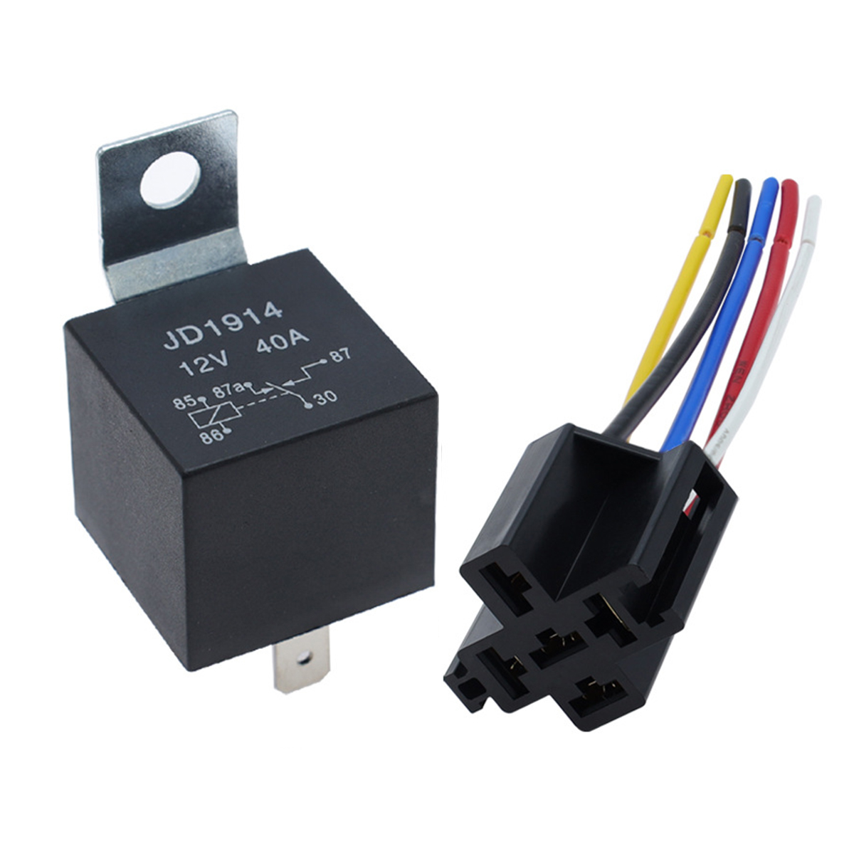 Relé de coche impermeable de 4, 5 pines, 4P, 5P, 40A, relés automotrices de larga duración, relé normalmente abierto DC 12V/24V para luz frontal, aire acondicionado