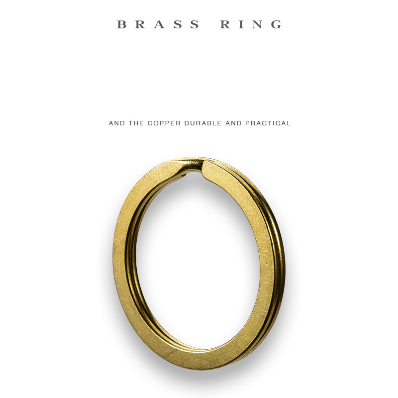 QOONG Lots 3 Pcs 35mm 30mm 25mm Brass Key Chain Split Rings Unisex Key Ring Keychain Hanging Buckle Keyrings Accessories Q15