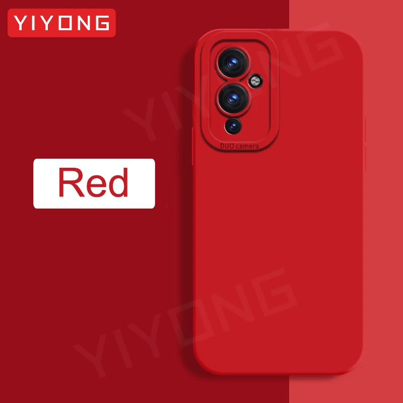per OnePlus9 Custodia YIYONG coperchio morbida in silicone liquido setoso per OnePlus 9 pro 9R 9RT uno più 10 pro OnePlus10 pro Custodie per telefoni: Eva / Rosso