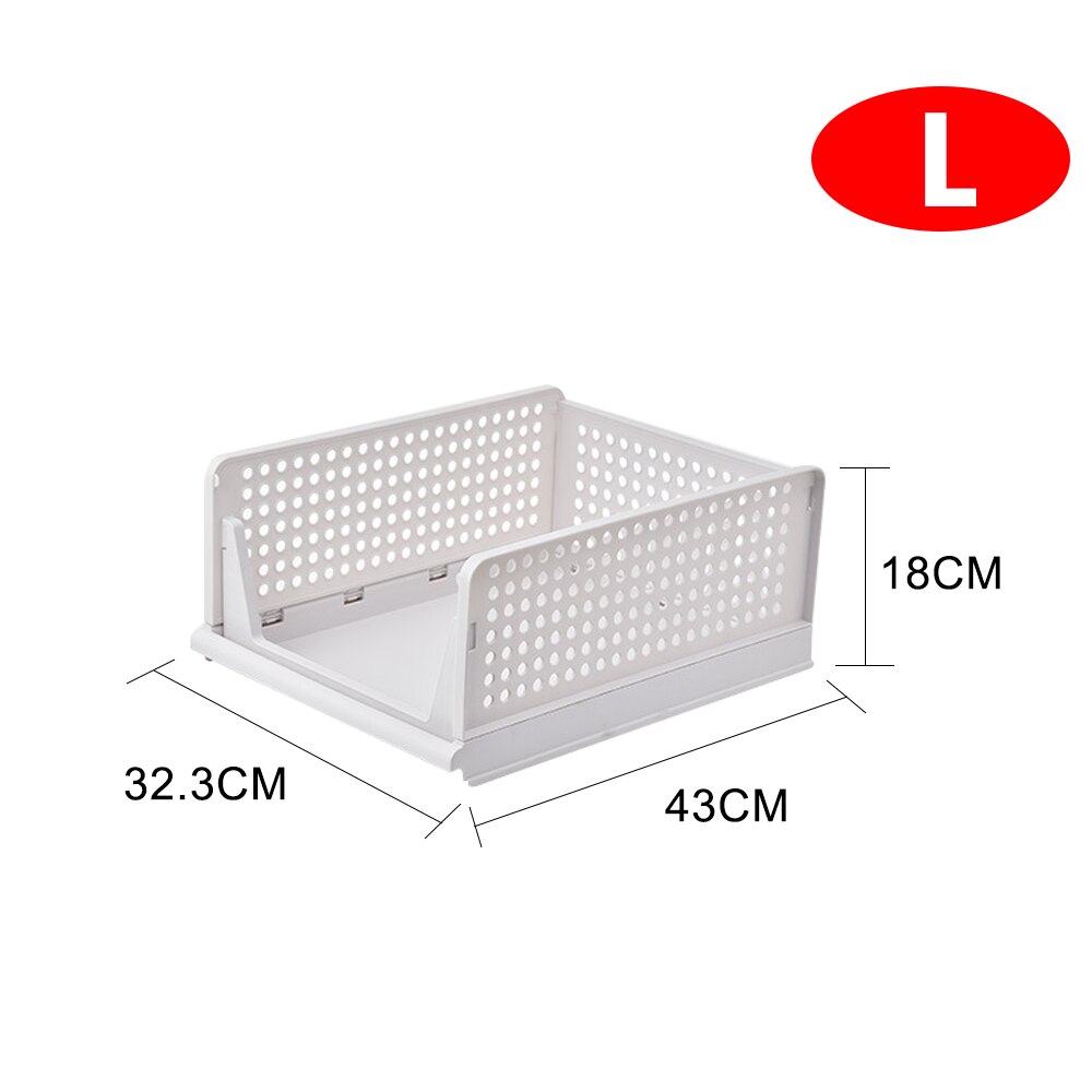 Garderob lådor förvaringskorg för sovrum garderob garderob stapelbar lager förvaringshylla multifunktionell baskettype organizer: Storlek l