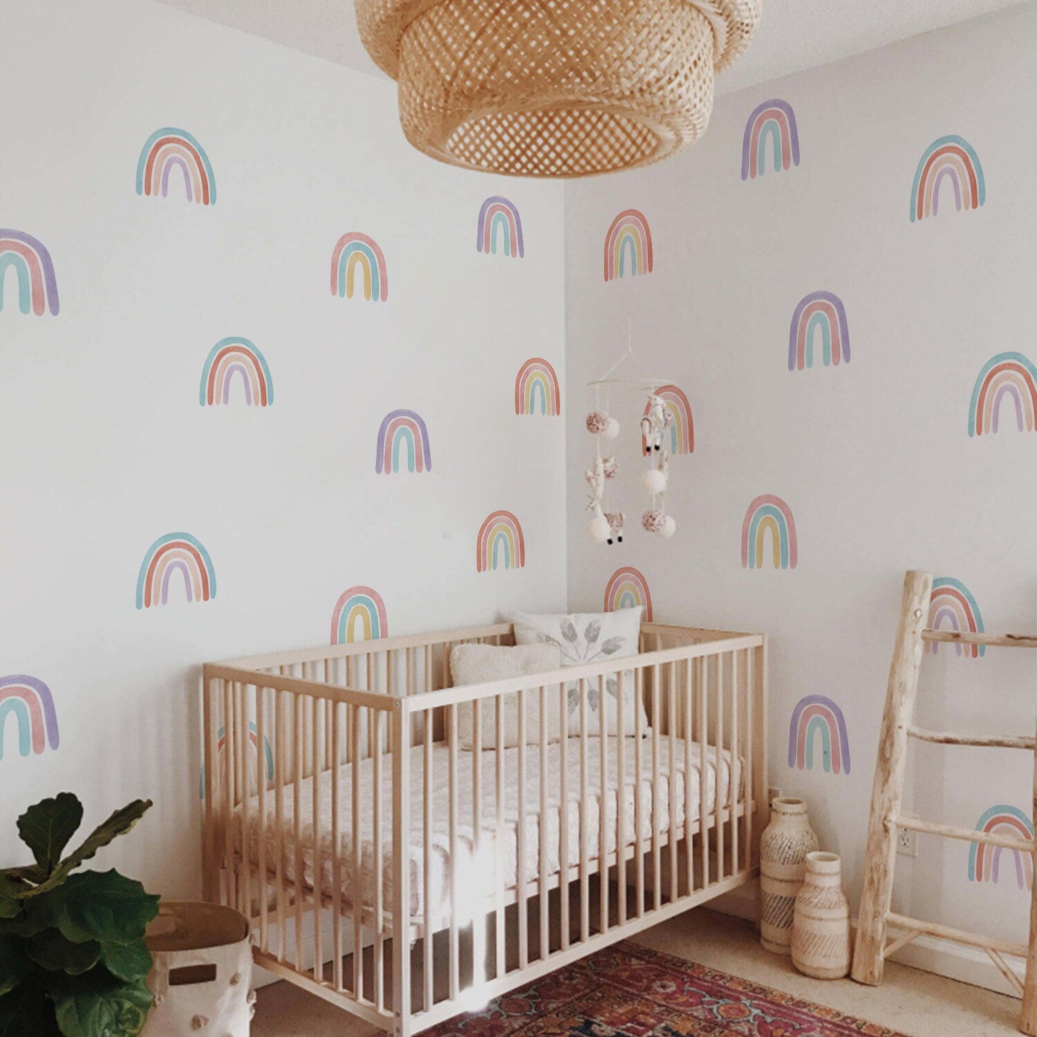 Babykamer Muurstickers Aquarel Regenboog Grote Size Muurstickers Kinderen Kinderkamer Nursery Home Decoratie Vinyl Pvc Decals