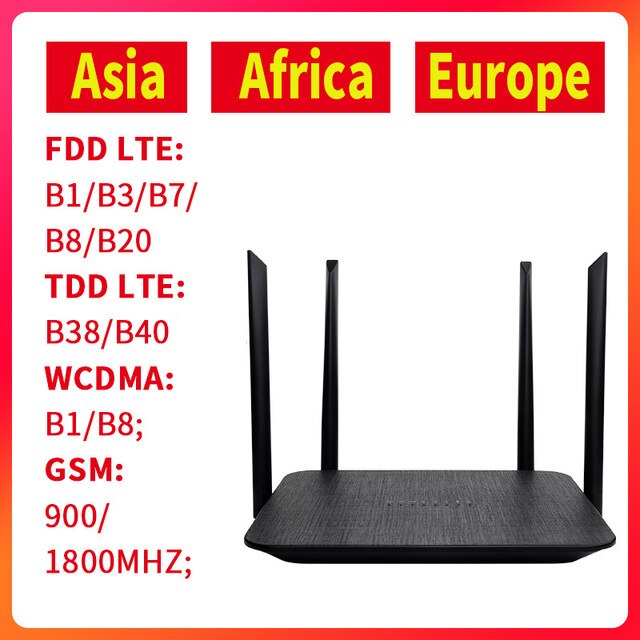 Yizloao Lte 3G 4G Wifi Routers Lan-Poort Cpe Ondersteuning-Sim-Kaart Antennes 300Mbps unlocked Draagbare Fdd Draadloze Router Hotspot: Europe Version