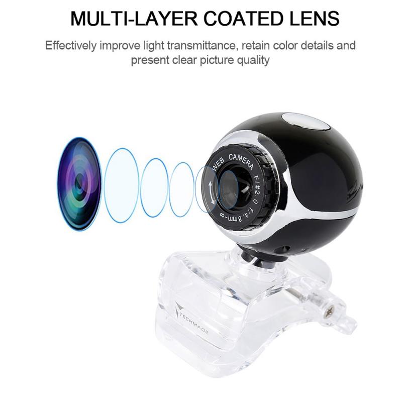 Hd 480P Webcam Cam 360 Graden Draaibare Web Camera Video-opname Call Usb Camera Met Micr Voor Pc Laptop desktop Computer