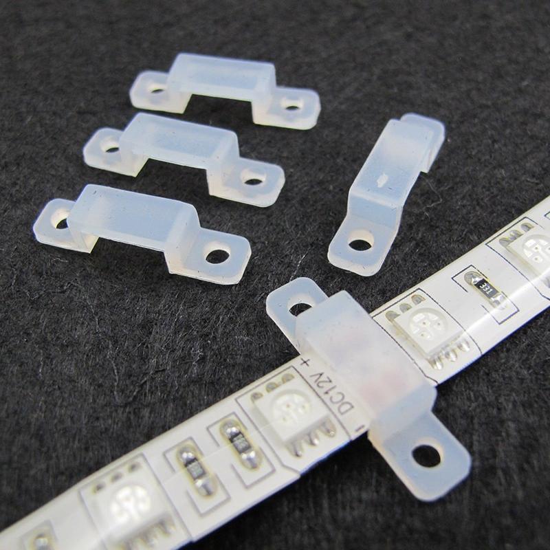 10 stk/parti silikone fleksibel led strip holder fastgørelse af led strips lys klips til 12cm bredde smd lommelygte mount holder