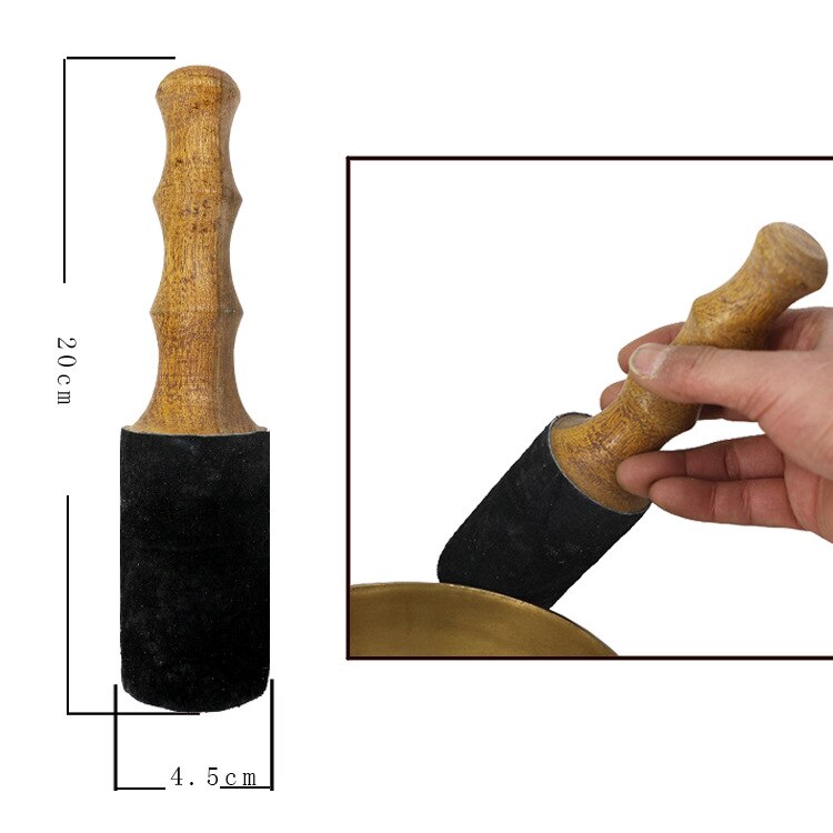 Tibetano tazón de palo martillo con mango de madera meditación budista tibetana canto accesorio 8-25cm