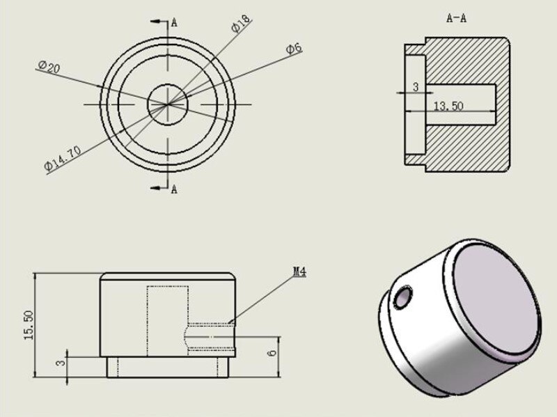 Aluminium Potentiometer Knopf Lautsprecher Volumen Kontrolle Schalter Kappe 20*15,5 MM