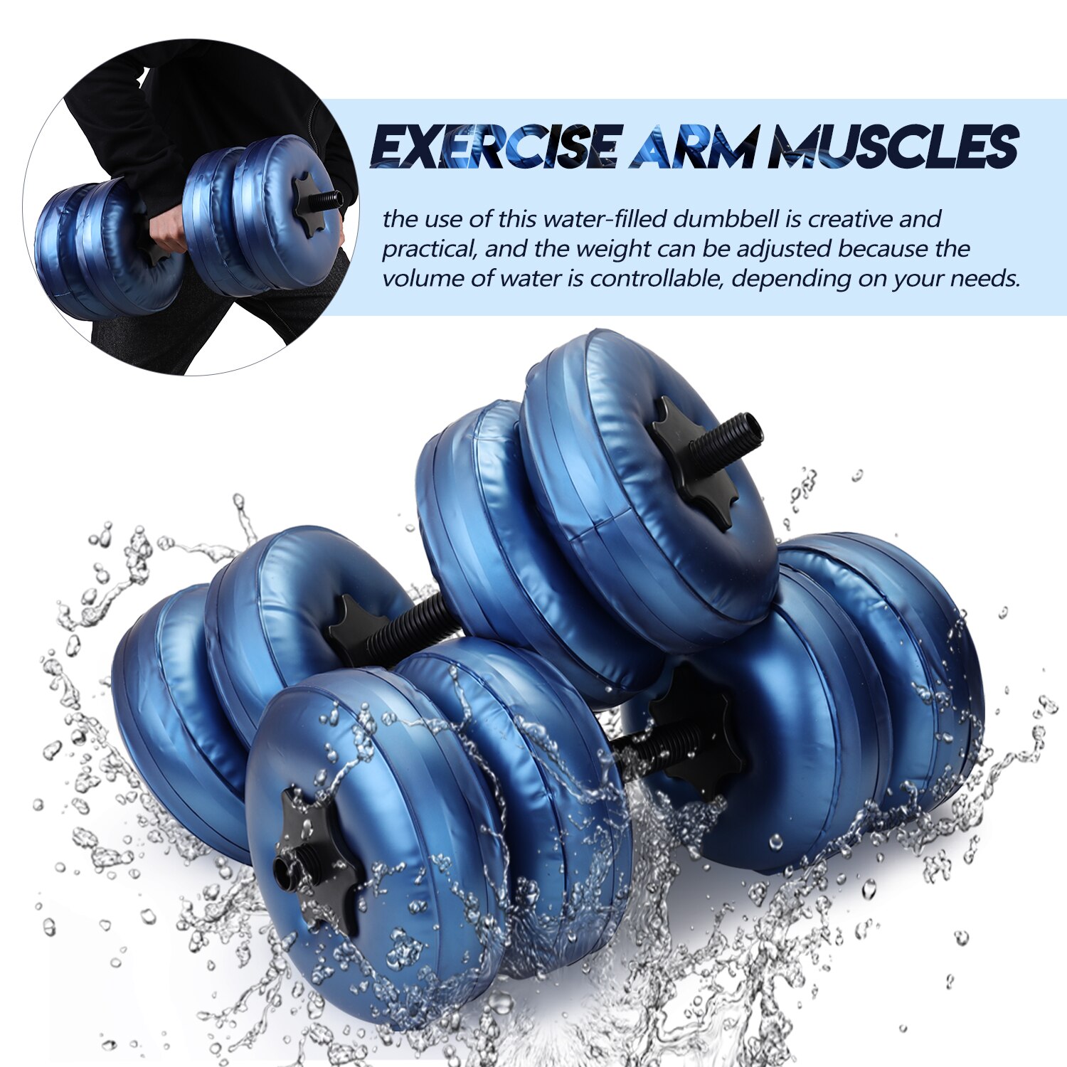 Mancuerna Flexible de 8-25kg para Fitness, relleno de agua, pesas de peso pesado, equipo casero de ejercicio, entrenamiento de Culturismo