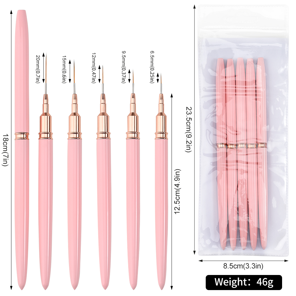 1 cepillo de uñas degradado suave, pintura de dibujo negro plateado, cepillo ombré de pelo de nailon, cepillo de uñas de Gel UV degradado DIY: Oro