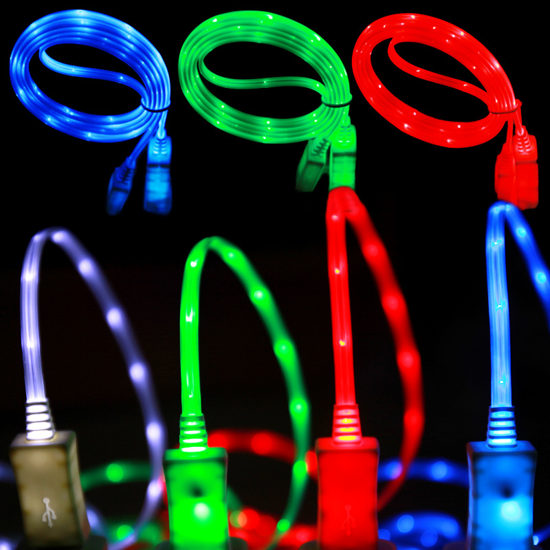 Glow Zichtbare LED Light Met USB Kabel Lamp nachtlampje Met Micro USB 2.0 Data Sync Charge Kabel Functie Licht strip