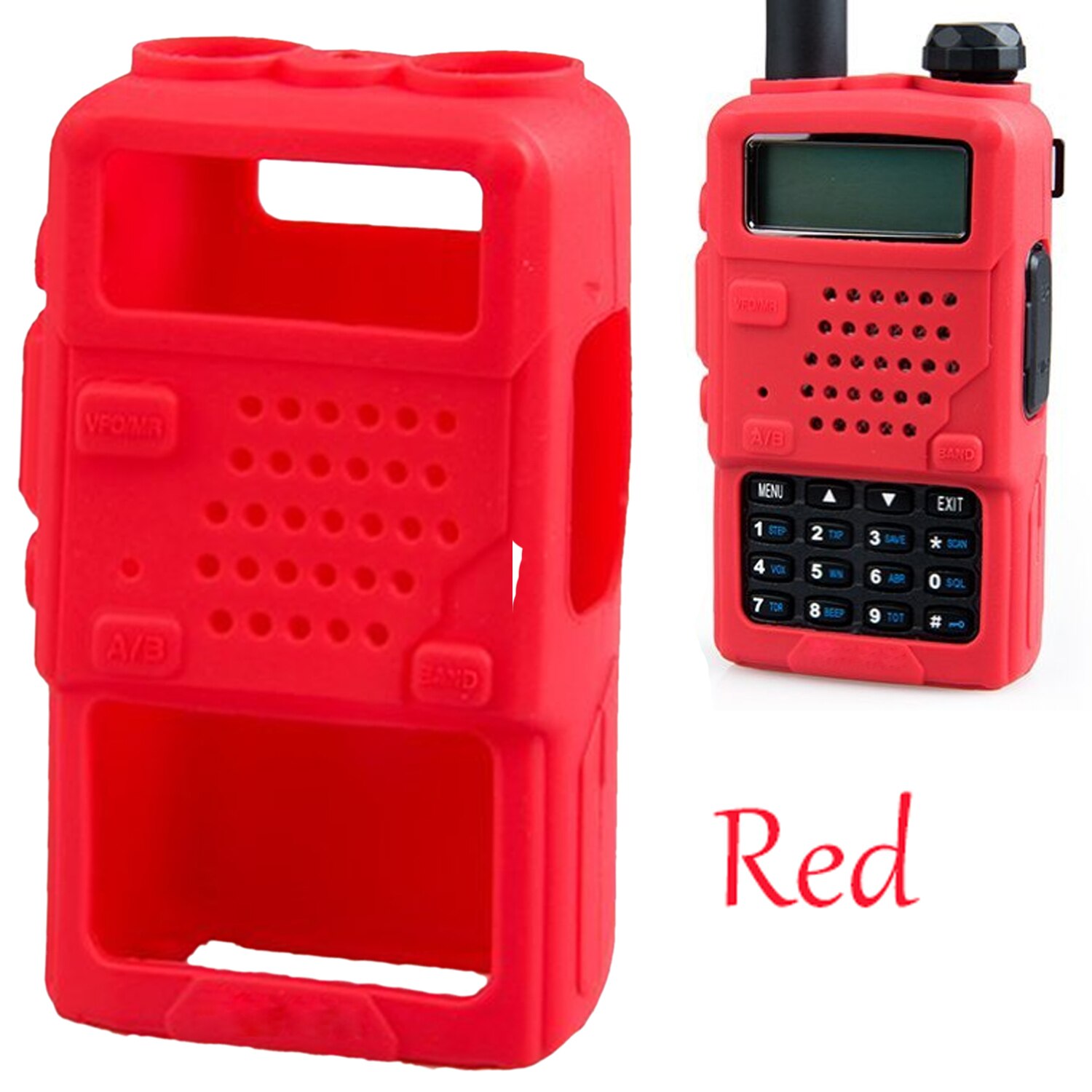 Besegad Soft Case Silicone Capa Shell Coldre para Baofeng Handheld Rádio em Dois Sentidos Móvel UV5R 5RA 5RB 5RC 5RD TYT THF8: Red