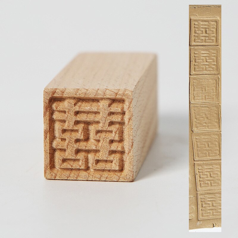 Wooden Stamps Hand Carved For Printing DIY Clay Pottery Printing Blocks Fish Bone / Squirrel / Flower / Deer Clay Tools: 11