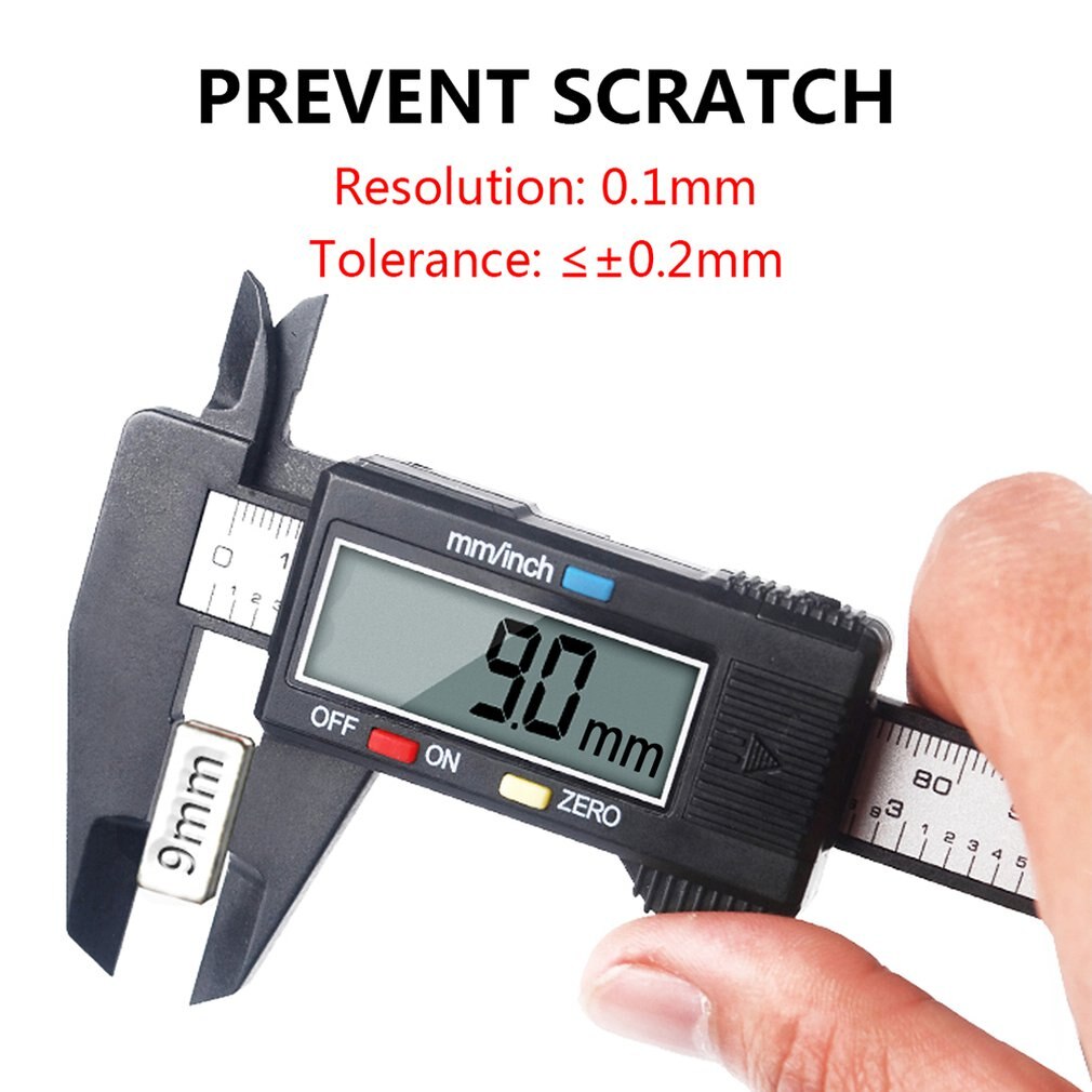 Electronic Digital Vernier Caliper Carbon Fiber Vernier Gauge Micrometer Digital Electronic Caliper Ruler 1 pcs