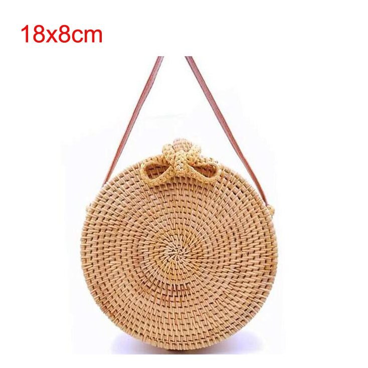 2020 rotonda Borse di Paglia Delle Donne di Estate Rattan Handmade Sacchetto Tessuto Spiaggia Cross Body Bag Cerchio Della Borsa Della Boemia Bali prezzo Più Basso l31