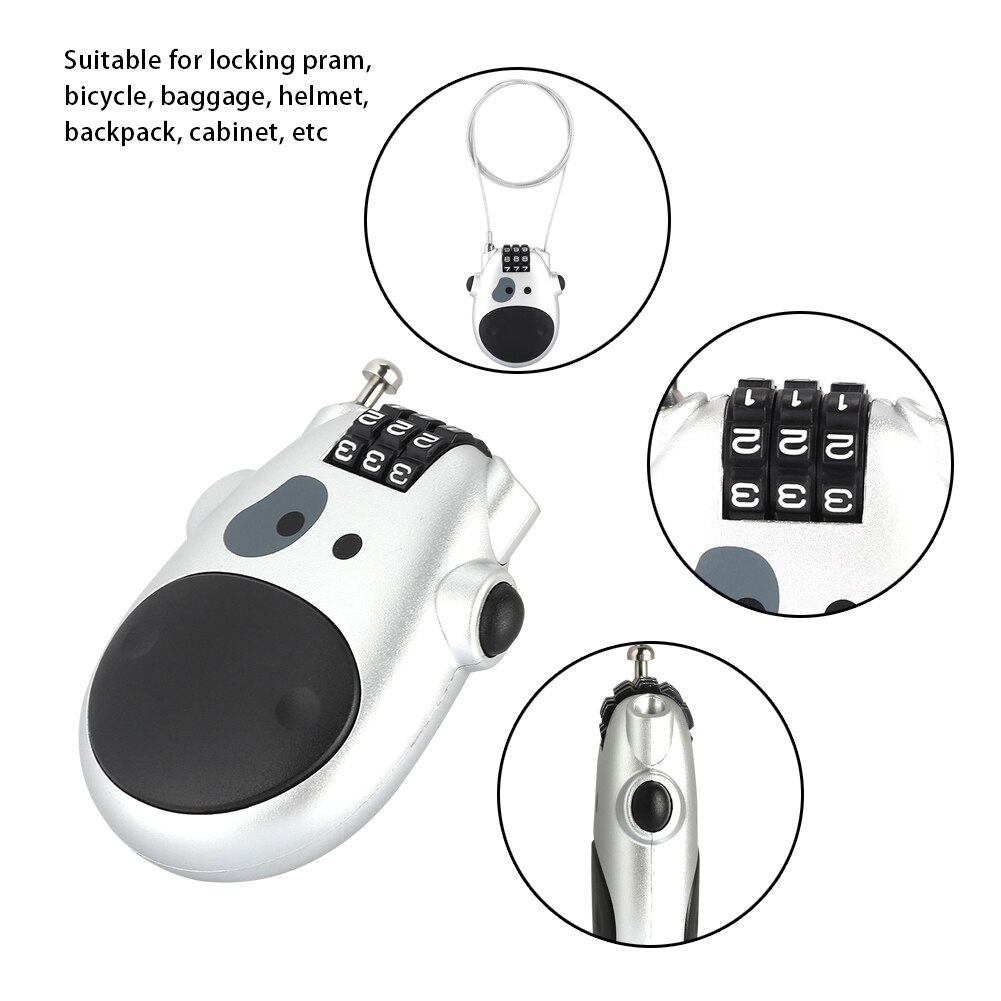 YF20972 3 Digit Code Combination Pram Lock Pushchair Bicycle Stroller Password Security Coded Lock