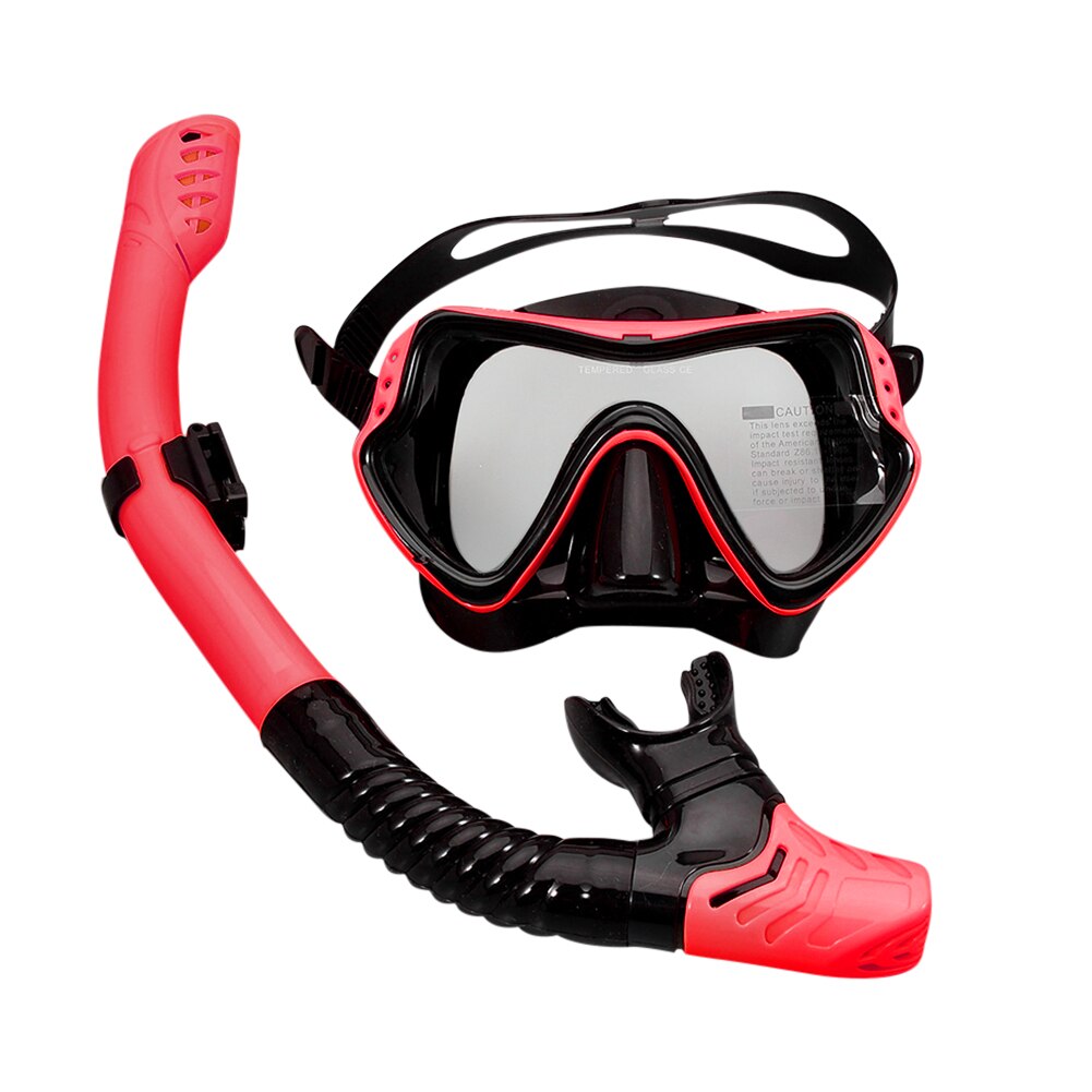 Underwater Scuba Diving Masks Snorkeling Breath Tube Set Adult Silicone Anti-Fog Goggles Glasses Swimming Pool Equipment: Red B