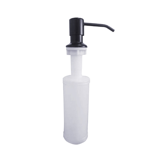 300ml Kitchen Sink Soap Dispenser ABS Hand Soap Dispenser Detergent Liquid Soap Lotion Dispensers Stainless Steel Head: Black