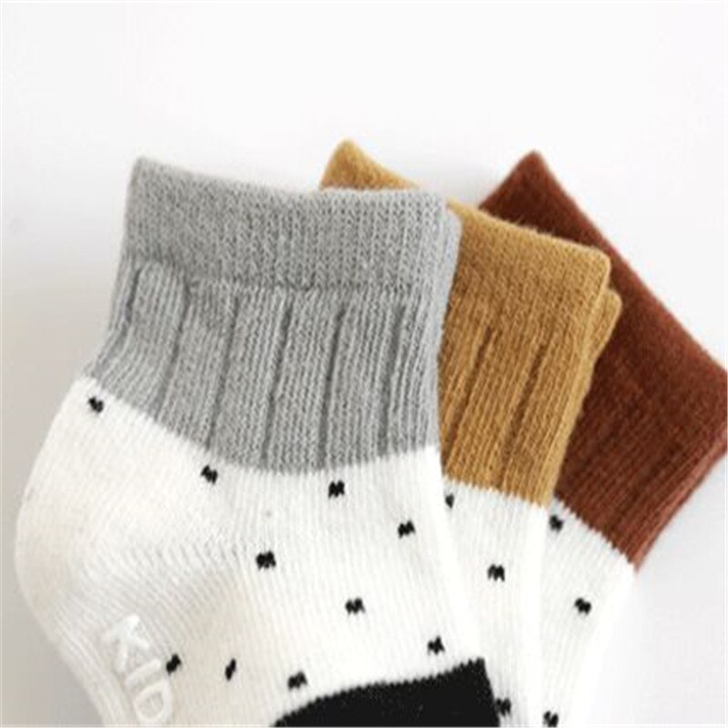 Chaussettes en coton pour bébés, accessoires pour vêtements, printemps-automne, 3, paires/lot