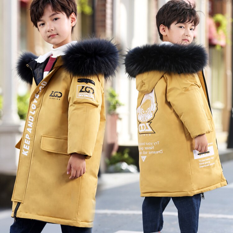 MudiPanda dziecięcy żakiet zimowy nastoletni chłopcy dziewczęta wyściełanana kurtka z bawełny zagęścić ciepłe długie kurtki maluch dziecięca odzież wierzchnia