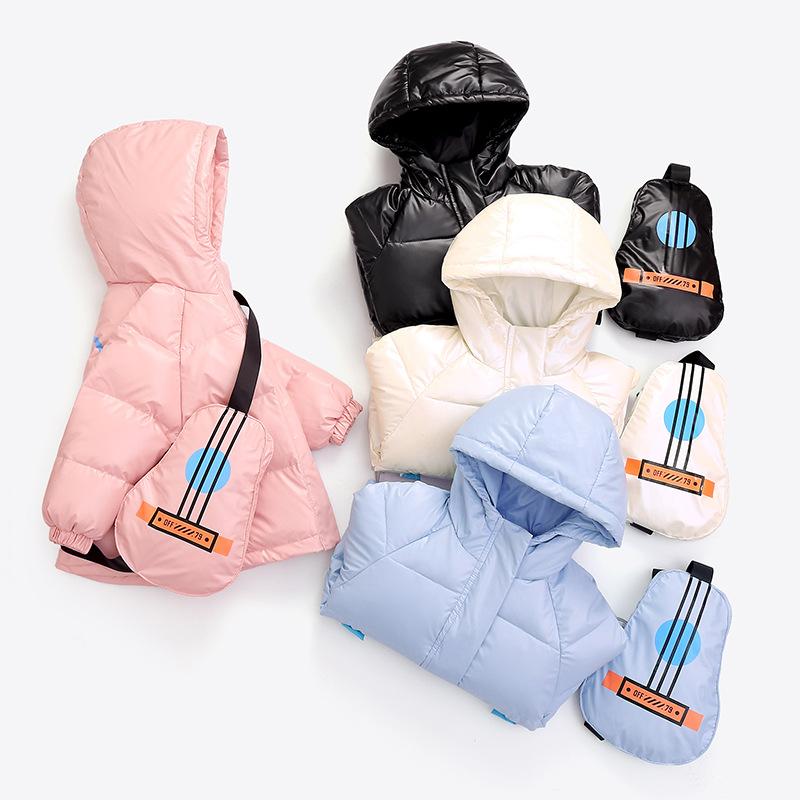 Chaqueta gruesa de plumón de pato para niño y niña, abrigo de plumón de pato blanco, Parka con cremallera, ropa de invierno,