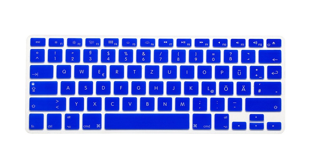 US Layout German Letters Deutsche Alphabet Keyboard Stickers for Macbook Pro 13" 15" 17"/ Macbook Air 13 Silicone keyboard Cover: Royal Blue