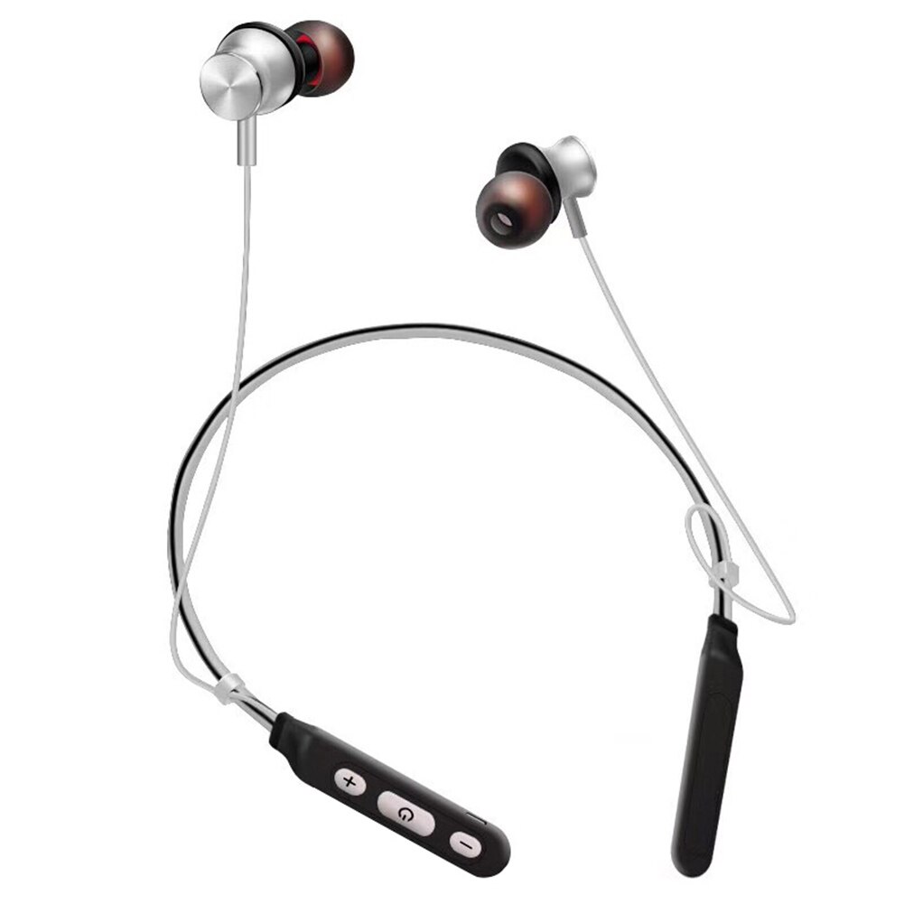 M8 Magnetic Wireless Bluetooth 4.1 Neckband Sports Earphone Stereo Headphone With Mic: Silver