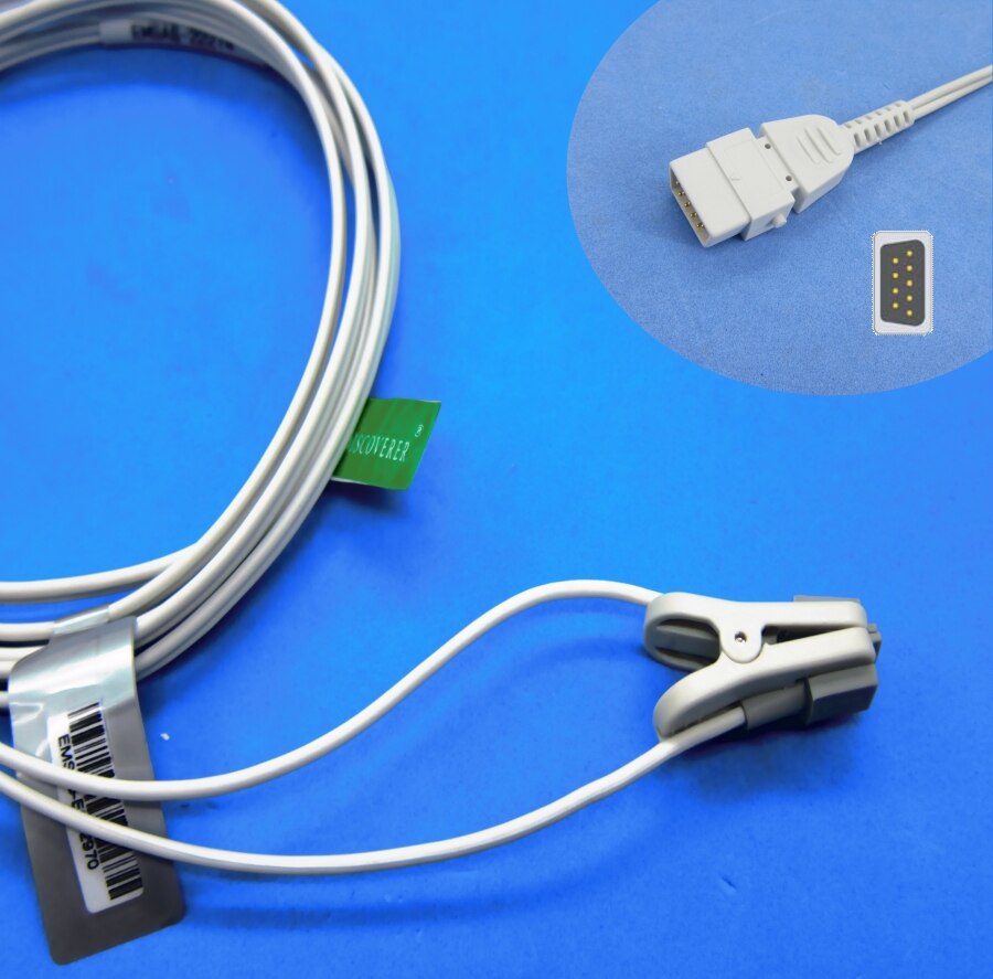 Long cable AWT adult finger clip spo2 sensor for BCI 3300 3401 patient monitor: child ear clip