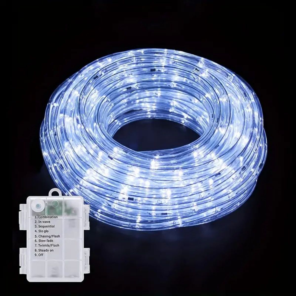 1 Packung wasserdichte Batteriekasten-Röhrenlichter mit 8 Funktionen, wasserdichte Streifenlichter, Dekorationen für Höhle Innen- und Außenbereich (ohne Batterien): Weiß / 650W