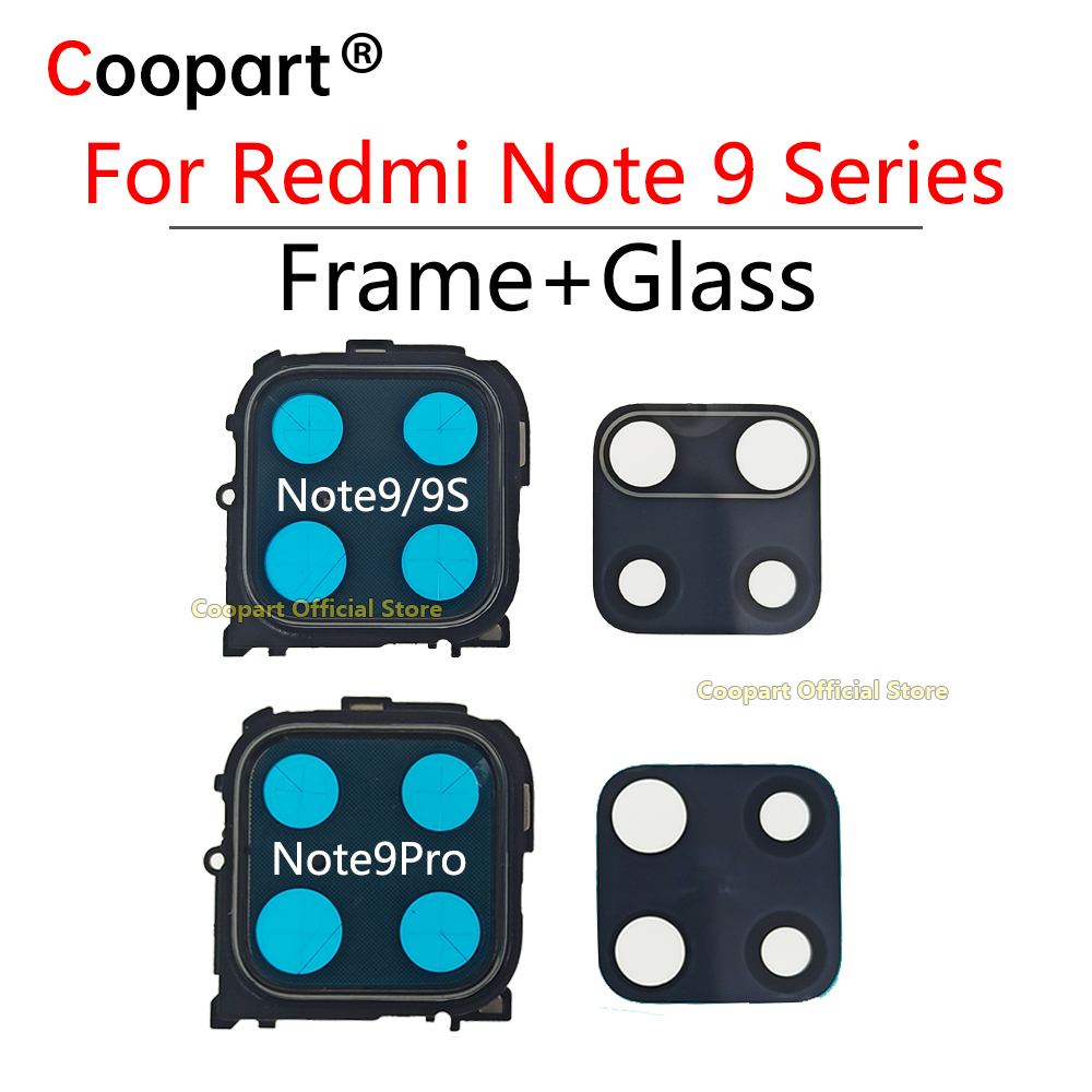 Back Rear Camera lens glass for Xiaomi Redmi note 9 9S /note 9 pro max Frame Holder with sticker