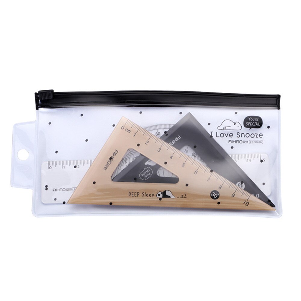 4Pcs Math Geometry Tool Set, Triangle Ruler, Plastic Clear Ruler Sets, Protractor, Set Squares, Triangle for Drawing &Drafting: 4pcs per set
