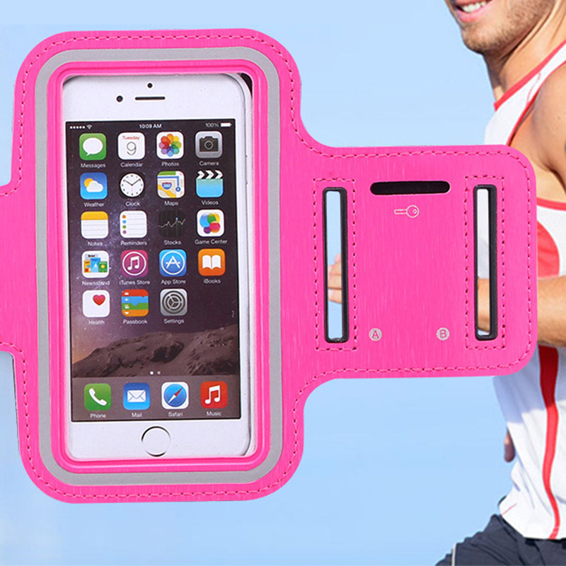 Javy 4.7 Inch Telefoon Gevallen Arm Band Voor Iphone 8 7 6 S 6 Sport Armband Riem Cover Hardlopen Gym haai Tas Voor Samsung S3 S4 S5: Hot pink