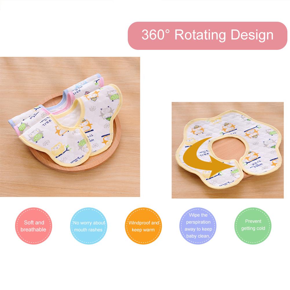 Duurzame baby monddoek waterdichte baby slab 360 graden draaibaar bloemenpatroon slab zacht en ademend winddicht en warm
