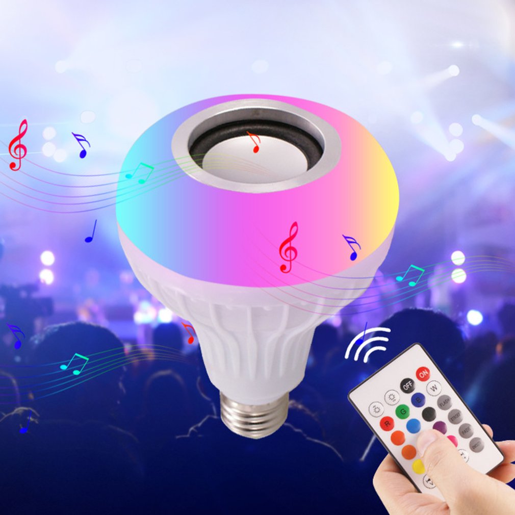 Smart Music Light Bulb Led Colorful Speaker Bulb E27 Wireless Remote Control Audio Bulb 12W 220V RGB Bulb Light Music Player