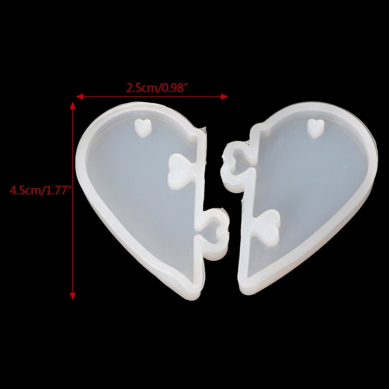 2Pcs Heart locks for lovers Pendant Liquid Silicone Mold DIY Epoxy Resin Mould Jewelry Tools