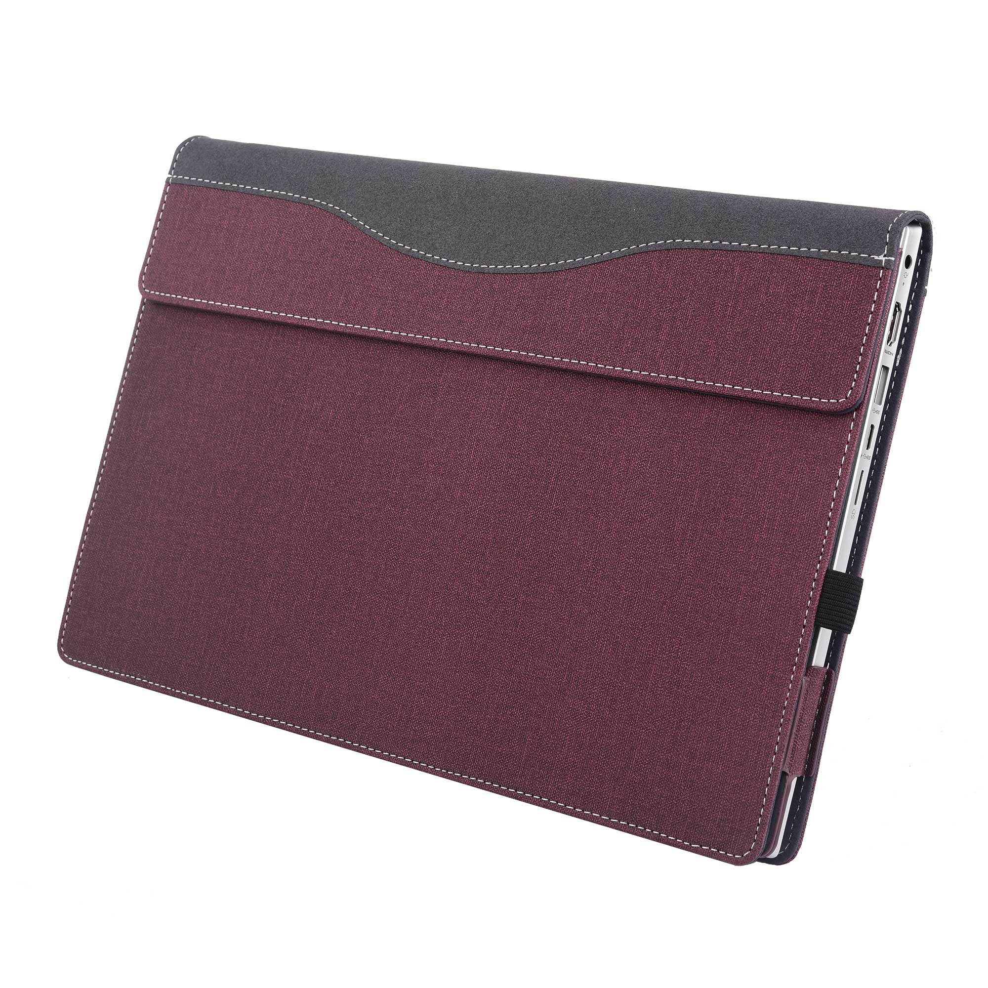 Hülle für HP Pavillon x360 Cabrio, Modell 14-ek, Serie 35,6 cm (14 Zoll), Laptop-Hülle, unisex, tragbar, PU-Leder, Schutzhülle,: Wein verrotten