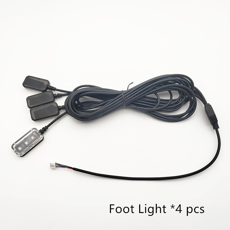 Car Interior Ambience Lamp LED Acrylic Optical Fiber Strip: 1 Foot Light 4pcs
