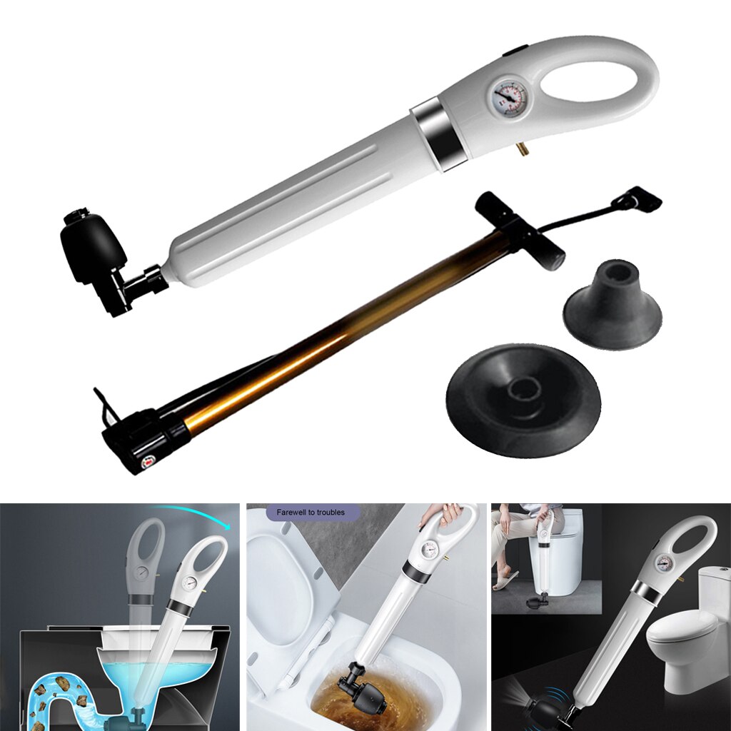 Toilet Air Pressure Plunger Pump Kit Tool Detachable Pneumatic Dredger