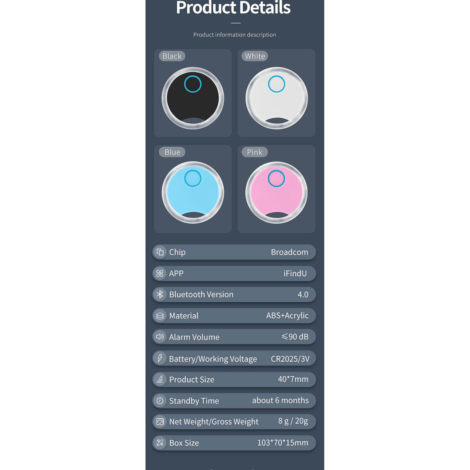 Anti Lost Cat Dog Mini Tracking GPS Locator Necklace Pendant Phone Bluetooth Positioning Find Dog Tracker Device GPS Locator