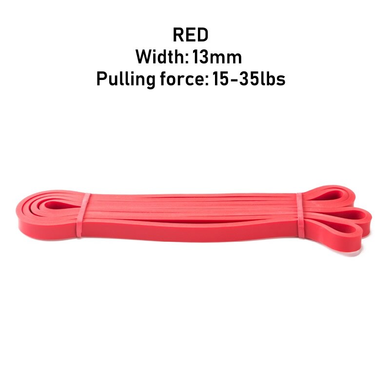 Løfteassistent naturlig latex gummisløjfer træk reb styrke modstand bånd træning træning crossfit fitness udstyr 6 farver: Rød