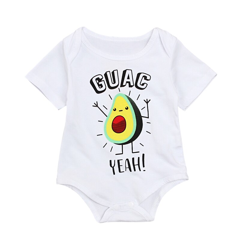 Macacão infantil, macacão de manga curta para bebês, meninos e meninas, roupas de algodão com estampa de abacate