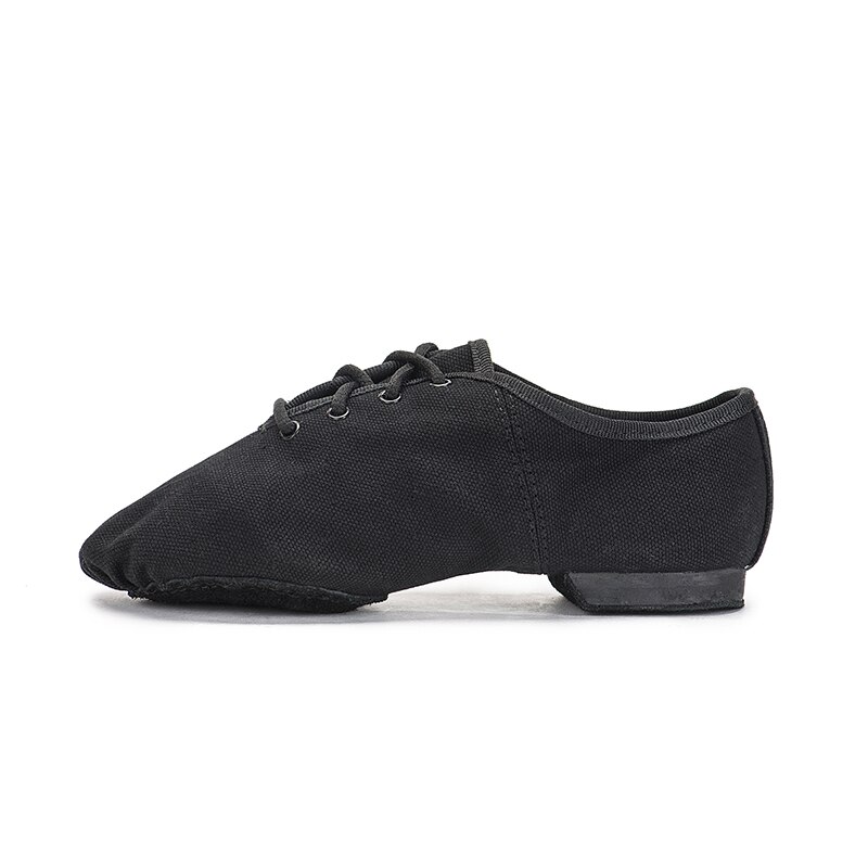 Sansha enfants à lacets chaussures de Jazz noir toile Durable supérieure en daim semelle fendue filles garçons moderne Jazz baskets chaussures de danse JS17C: 33