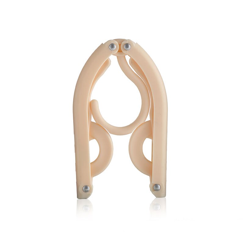 Cintre pliable de voyage multifonction | Support de séchage Portable en plastique, magique, couleur unie, permettant de gagner de l'espace, fournitures de voyage: BEIGE