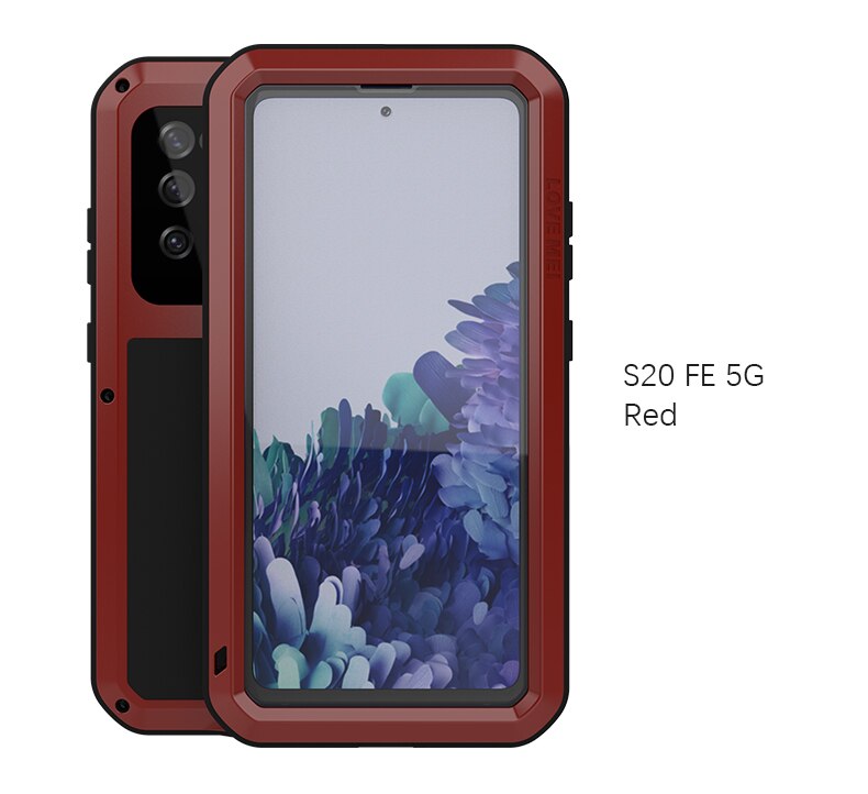 Do Samsung GALAXY S20 Fe Case miłość MEI Shock odporny na zabrudzenia wodoodporny metalowy pancerz pokrywa etui na telefony do Galaxy S20 FE 5G: Czerwony / Original Packaging