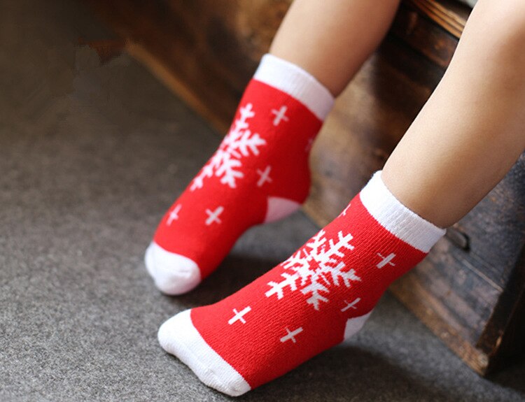 Chaussettes bébé pour le jour de noël, chaussettes enfants en coton pour l'automne hiver 1-10 ans chaussettes enfants