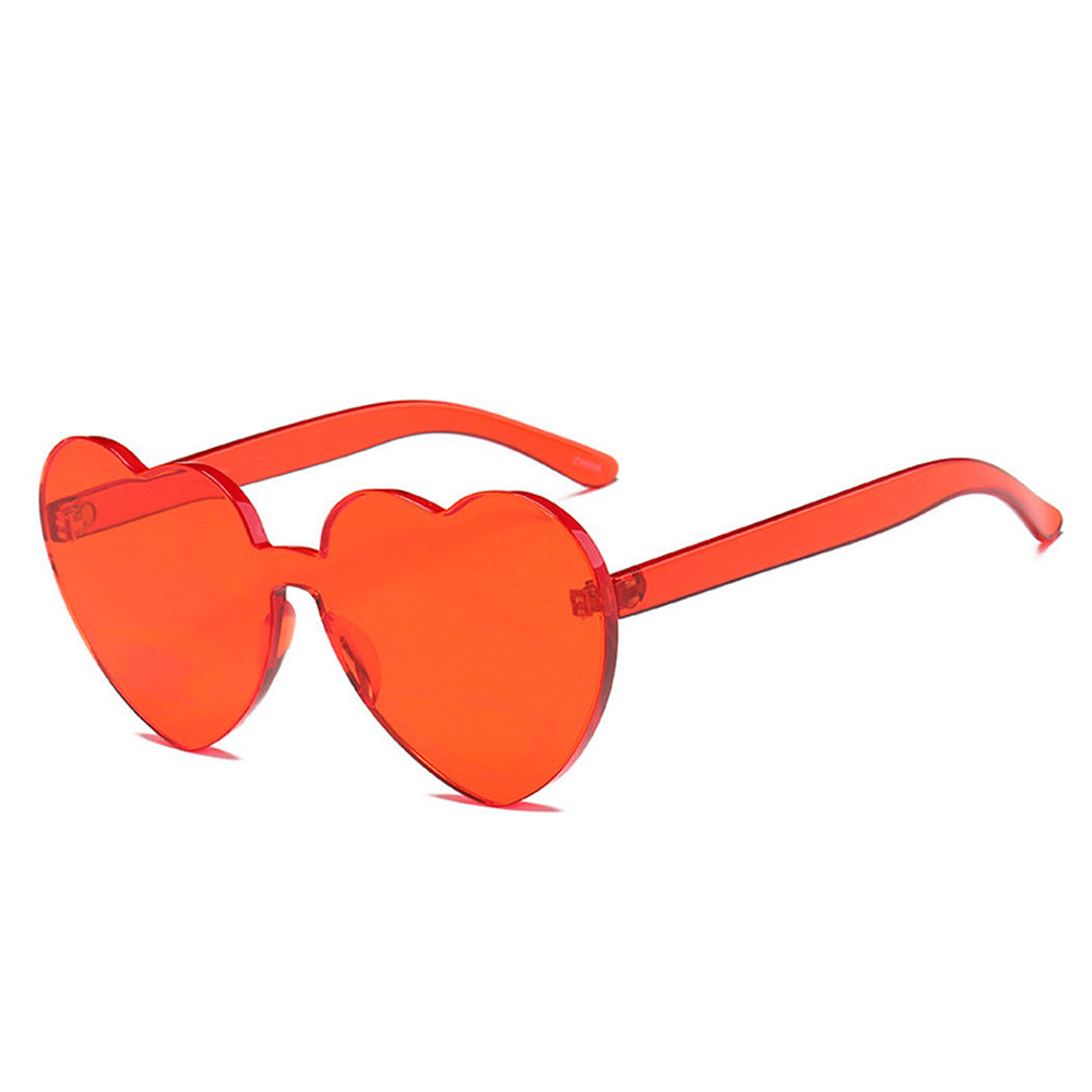 Pink Love Heart Shaped Sunglasses Retro Uv400 Women Glasses Vintage Female Cute Lolita Eyewear Girls Shades: red