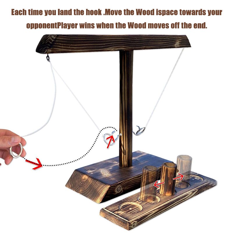 Juguetes de de estilo Industrial para ocio, Bar, tienda de bebidas, anillo de madera hecho a mano, juego interactivo de paso rápido para bares y casa