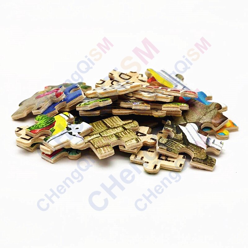 Christmas Pet Street Wooden Jigsaw Puzzle 1000 Pieces Manual Educational Toy for Children/Kids Small Crafts(52x38cm)