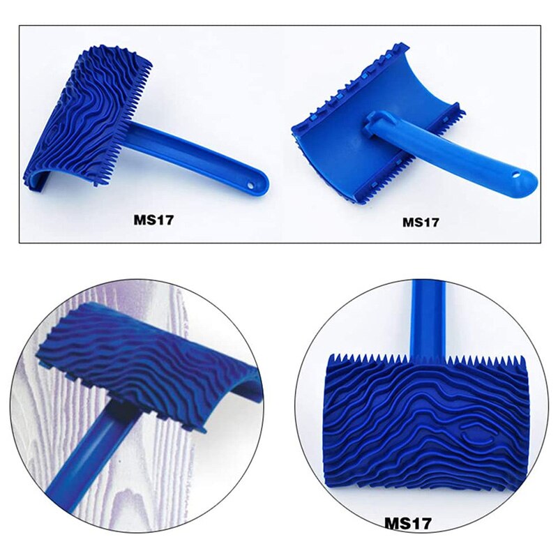 4Pcs Wall Texture Art Painting Tool Set Wood Graining Painting Tool Art Wallpaper Imitation Wood Grain Tool