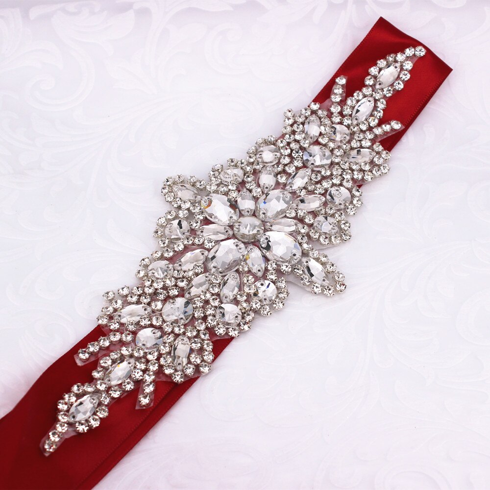 Ceinture de mariée en cristal de diamant argenté AB, pour robes de demoiselles d&#39;honneur, ceinture de mariage avec strass: Bridal belt 2